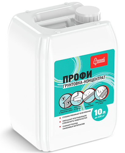 Грунтовка-концентрат глубокого проникновения для наружных и внутренних работ ПРОФИ 1 л канистра Старатели