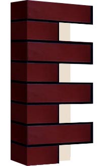 Правый откос фасадной термопанели Аляска Burgund glatt, 60 мм