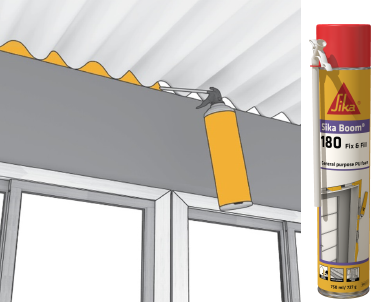 Пена монтажная бытовая (с трубочкой) универсальная Sika Boom®-180 Fix & Fill, баллон 750 мл, светло-желтый