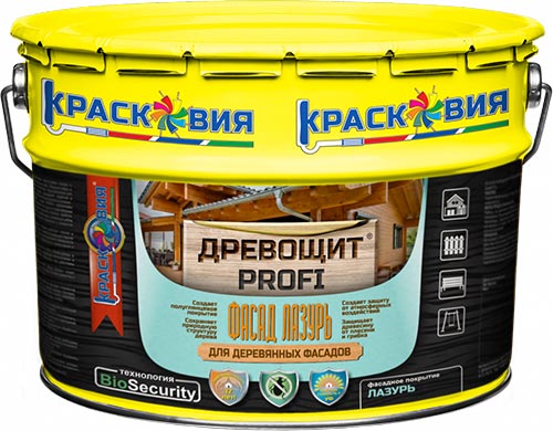 Древощит PROFI "Фасад Лазурь", лазурь с защитой от плесени и грибка для дерева, 8 кг