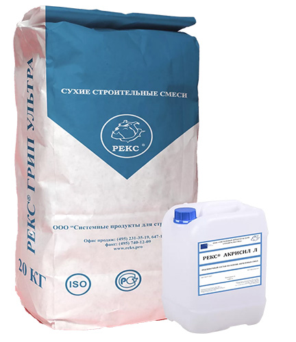 Ремонтный состав Рекс Акрисил Л 2к, 28,085 кг, Комплект: мешок 25 кг и канистра 3,085 кг