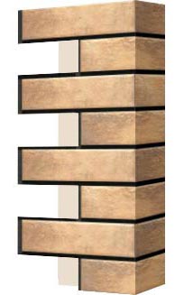 Левый откос фасадной термопанели Аляска Retro brick masala, 60 мм