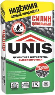 Цементная штукатурка "Силин цокольный" Unis (Юнис), 25кг