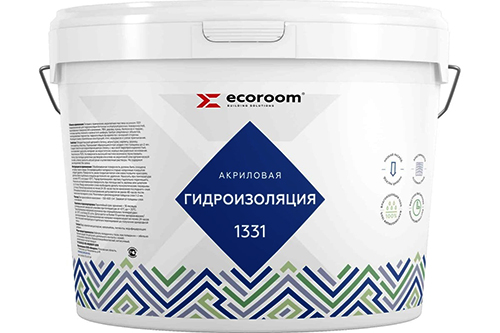 Гидроизоляция Ecoroom 1331, 5 кг, акриловая эластичная, ведро