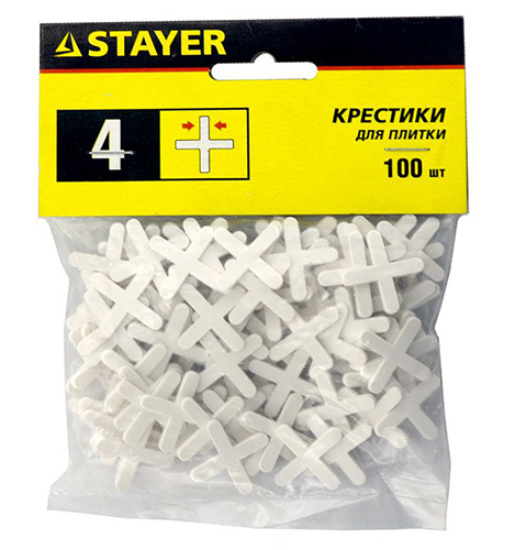 Крестики STAYER для кафеля, 4 мм, 100 штук