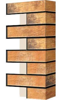 Левый откос фасадной термопанели Аляска Loft brick curry, 60 мм