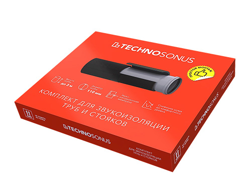 Комплект для звукоизоляции труб, ТехноСонус