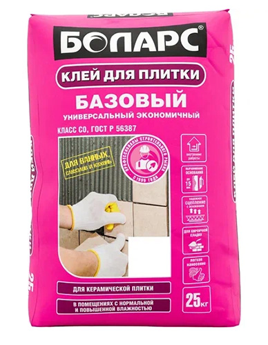 Клей для плитки Базовый БОЛАРС, 25 кг