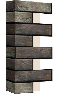 Правый откос фасадной термопанели Аляска Loft brick peper, 40 мм