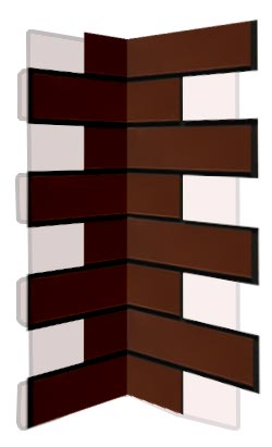 Внутренний угловой элемент фасадной термопанели Аляска Braun glatt, 60 мм