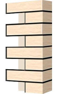 Левый откос фасадной термопанели Аляска Krem rustik, 60 мм