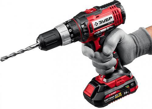 Ударная дрель-шуруповерт в кейсе, 2 АКБ (2Ач), 18 В, ЗУБР Мастер