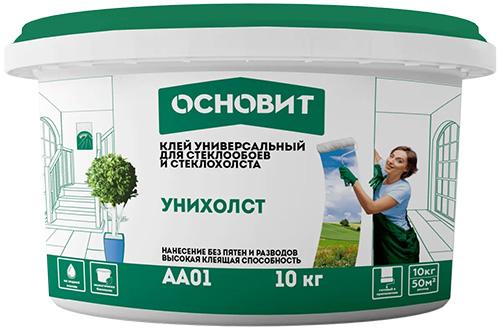 Клей для стеклообоев ОСНОВИТ УНИХОЛСТ AA01, 10 кг