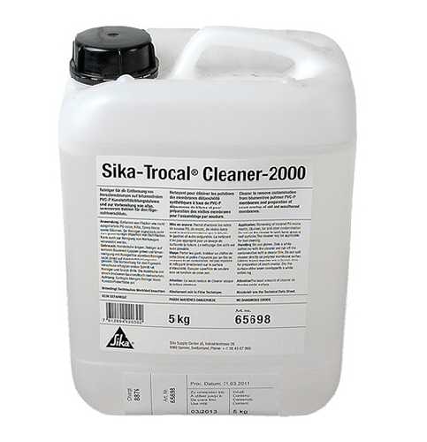 Очиститель для подготовки швов ПВХ мембран Sikaplan для сварки горячим воздухом, канистра 5 кг