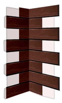 Внутренний угловой элемент фасадной термопанели Аляска Braun rustik, 60 мм