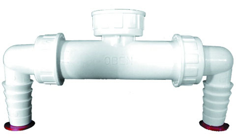 Двойное подключение для стиральной и посудомоечной машины HL2.0 с обратным клапаном, с плоским уплотнением