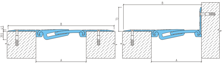 Деформационный шов ДША.ТС-0 УГЛ / 155, Аквабарьер