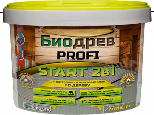 Биодрев PROFI "START 2в1", грунт-пропитка с защитой от плесени и грибка, 10 кг