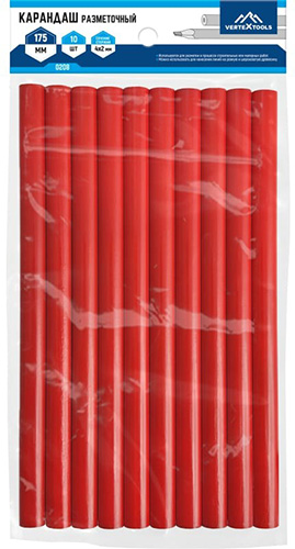 Карандаш строительный 10 шт./уп, Vertextools
