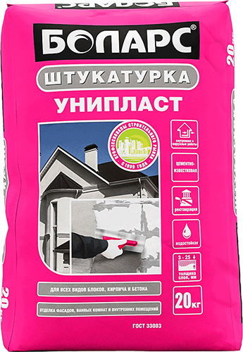 Штукатурка известково-цементная УНИПЛАСТ БОЛАРС, 20 кг