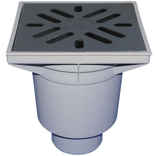 HL606/5 Трап ПП PERFEKT с верт. выпуском, решёткой из чугуна с клапаном DN160