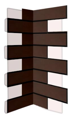 Внутренний угловой элемент фасадной термопанели Аляска Natural braun, 60 мм