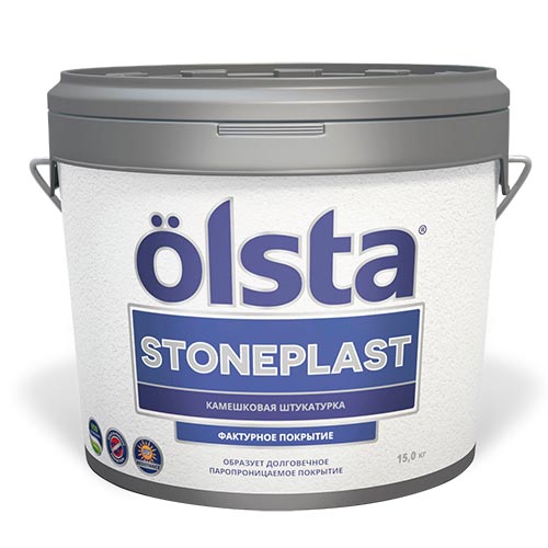 Универсальное силиконовое декоративное покрытие с «камешковой» структурой 2.0-2.5 мм OLSTA STONEPLAST, 10 л