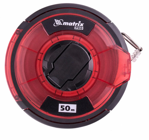 Рулетка геодезическая металлическая лента закрытый корпус, 50 м, Matrix