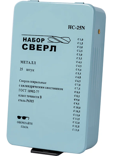 Набор сверл по металлу 1-13 мм, 25 шт, Gigant