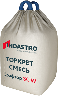 КРАФТОР SC40-6 W (1000 кг), Армированный полимерной фиброй торкрет ремонтный состав, Indastro
