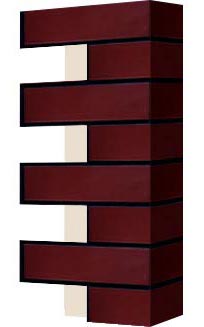 Левый откос фасадной термопанели Аляска Burgund glatt, 60 мм