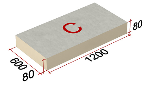 Плиты уклонообразующие LOGICPIR Slope -3,4% (С) СХМ/СХМ 1200х600х80, Технониколь, клиновидная теплоизоляция