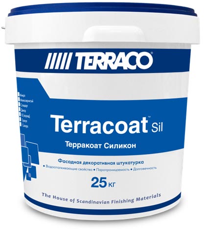 Декоративная штукатурка Terraco TERRACOAT Sahara Silicone, 1,5 мм на силиконовой основе с зернистой текстурой типа «шуба» с эффектом песка, ведро 25 кг