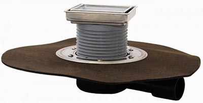 Трап HL90H.2-3020 DN 40/50 с декоративной решеткой 3020 и гидроизоляционным полотном