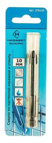 Сверло по керамике и стеклу 10 мм 4 грани RB, Rennbohr Quadro