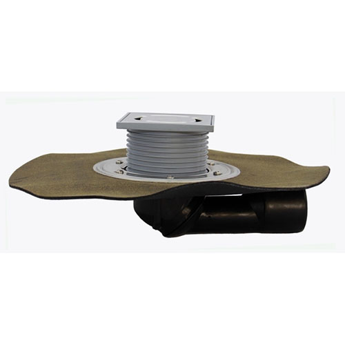 HL80H Трап с поворотным шарниром для балконов и террас и гидроизоляционным полимербитумным полотном DN50/75