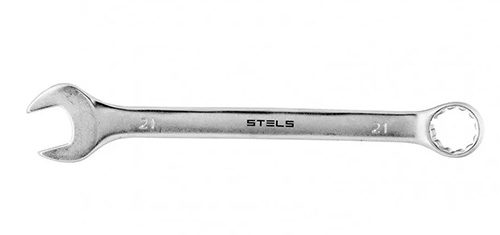 Ключ комбинированный CR-V 21 мм матовая полировка, STELS