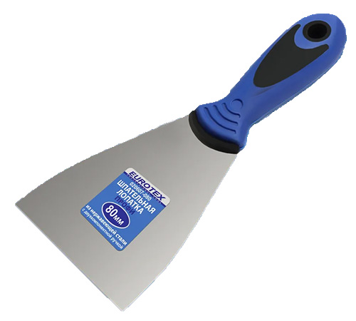 Шпатель фасадный, нержавеющая сталь, пастмассовая ручка, 80 мм, EUROTEX