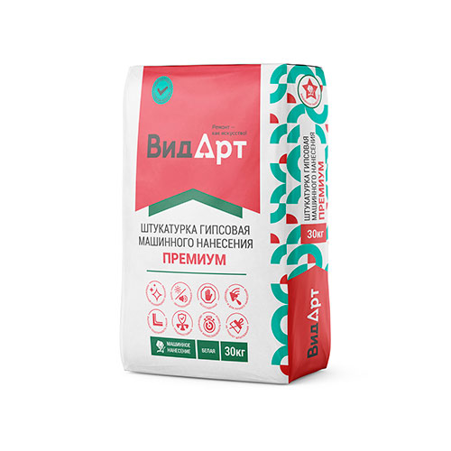 Штукатурка гипсовая машинного нанесения ВидАрт Премиум белая, 30 кг