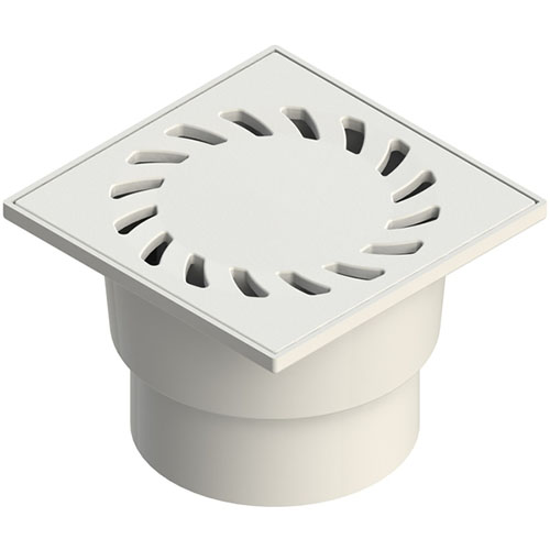 ТП-104.110-150VPp(Hs+Ms) Трап ПП 110 верт. выпуск решетка пластик 150х150 /гидро+сухой мех. затвор/