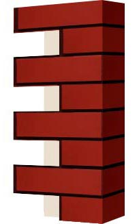 Левый откос фасадной термопанели Аляска Rot glatt, 60 мм