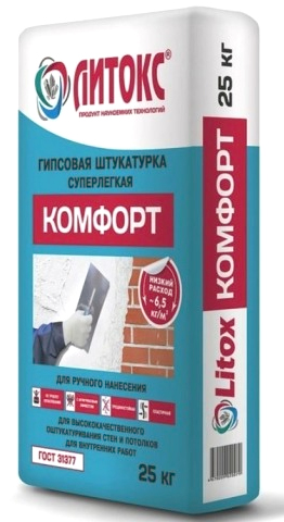 Универсальная сухая штукатурная смесь Литокс КОМФОРТ, 25 кг
