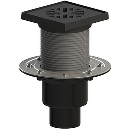 ТП-310.1P(Hs+Ms)G Трап ПП 110/75/50 верт. выпуск решетка и подрамник чугун 150х150 /гидро+сухой мех. затвор/