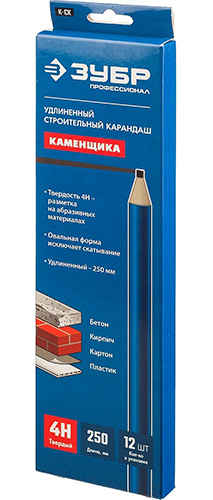 Карандаш строительный 250 мм, 12 шт./уп., ЗУБР