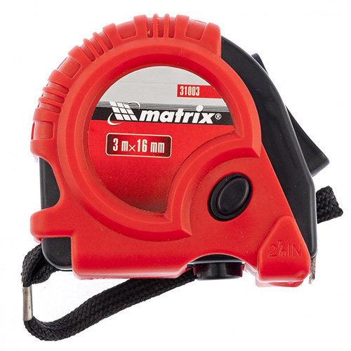 Рулетка обрезиненный корпус, 3 м, Matrix