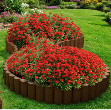 Ограждение Садовый конструктор коричневое, высота 15 см, Стандартпарк