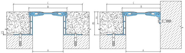 Деформационный шов ДША.Т-85/55, Аквабарьер