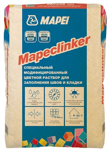 Гидрофобный цветной раствор для заполнения швов и кладки MAPECLINKER 110 BAGS 25 кг