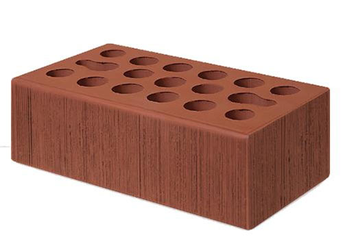 Облицовочный кирпич полуторный, М-150,120x250x88, бордовый