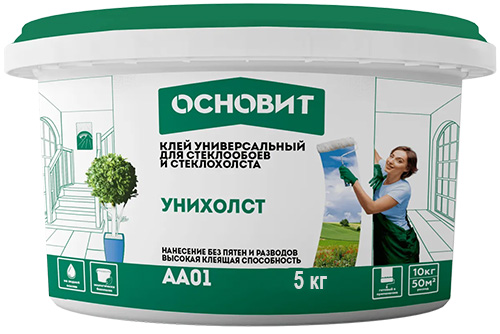 Клей для стеклообоев ОСНОВИТ УНИХОЛСТ AA01, 5 кг
